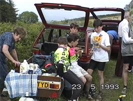 The refreshment trailer, courtesy of Arthur's wife
